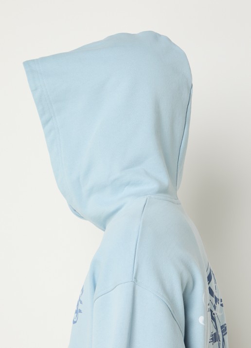 Filling Pieces Bridge the Gap hoodie met logo- en backprint - detail 5 lichtblauw