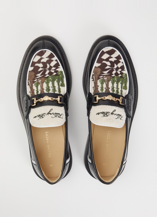 Filling Pieces Chess loafer van leer - detail 3 zwart