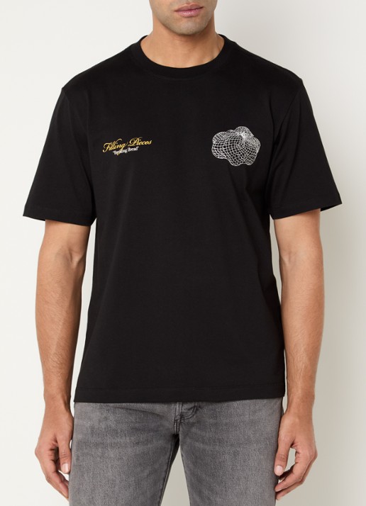 Filling Pieces Citrus T-shirt met logo- en backprint - achterkant zwart