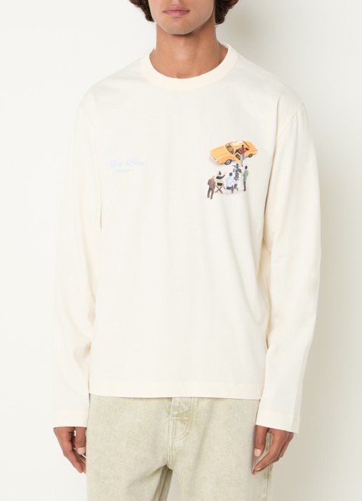 Filling Pieces Film Set longsleeve met logo- en backprint - achterkant gebroken wit