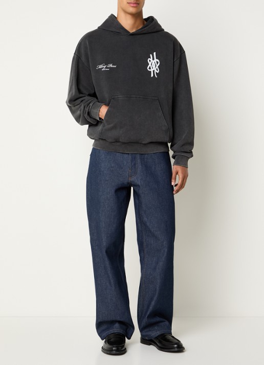 Filling Pieces Film Strip hoodie met logoborduring en backprint - voorkant 2 zwart