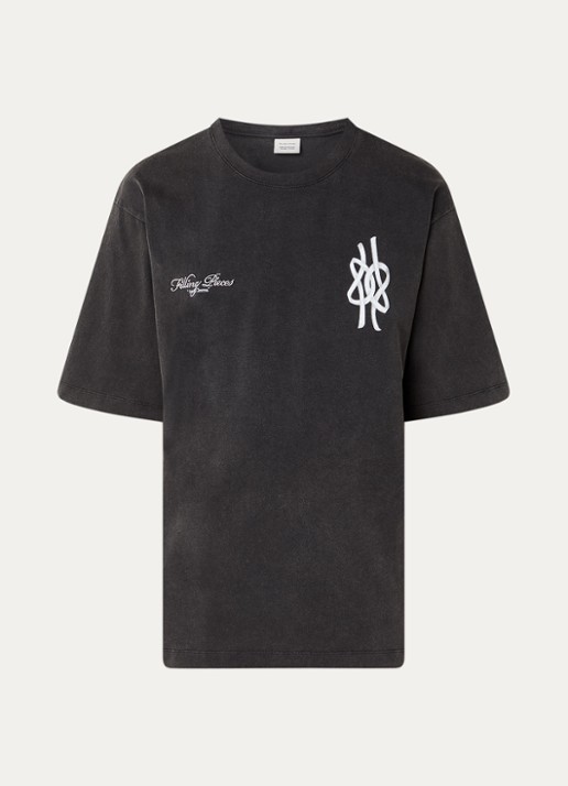 Filling Pieces Film Strip T-shirt met logo- en backprint - voorkant zwart