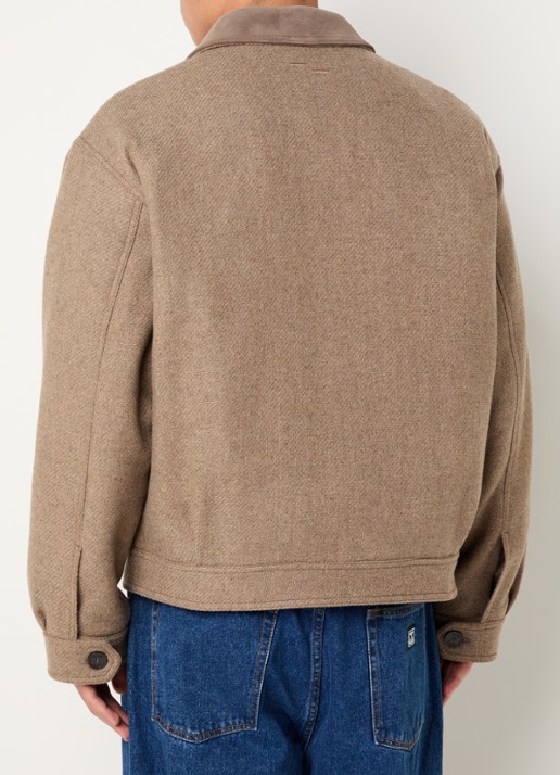 Filling Pieces Jack in wolblend met borst- en steekzakken - achterkant 4 zand