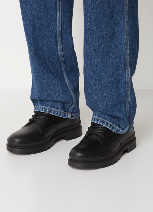 Filling Pieces Josh veterboot van leer - voorkant 2 zwart