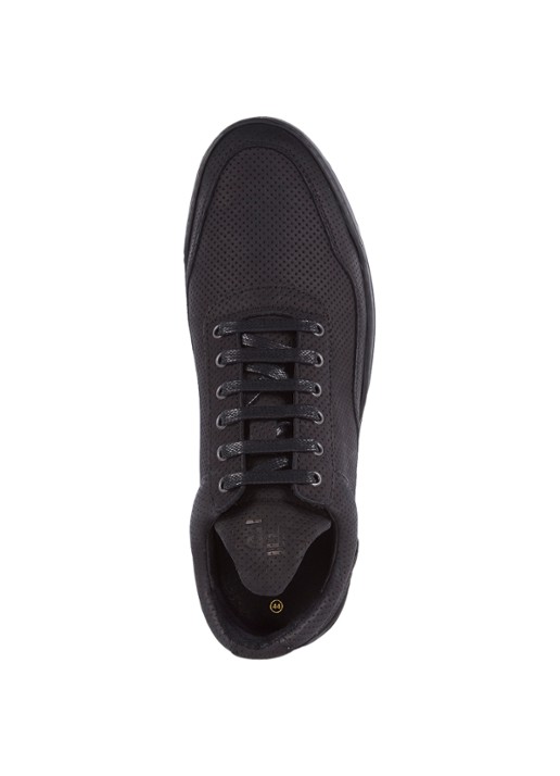 Filling Pieces Low Top Ghost Microlane sneaker van nubuck - detail zwart