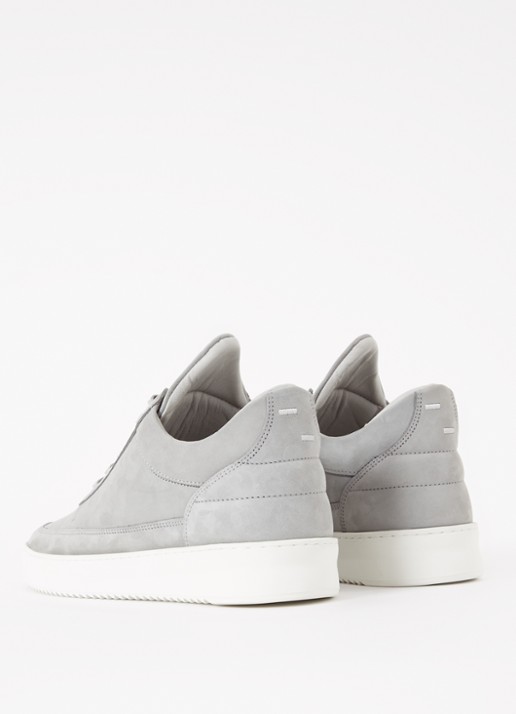 Filling Pieces Low Top sneaker van nubuck  - achterkant 6 lichtgrijs