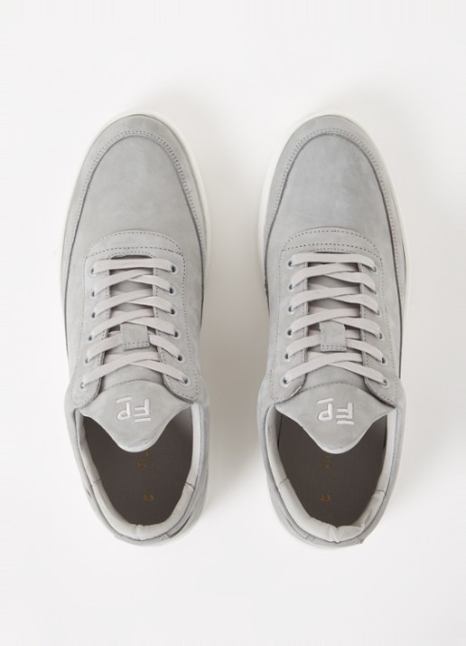 Filling Pieces Low Top sneaker van nubuck  - detail 2 lichtgrijs