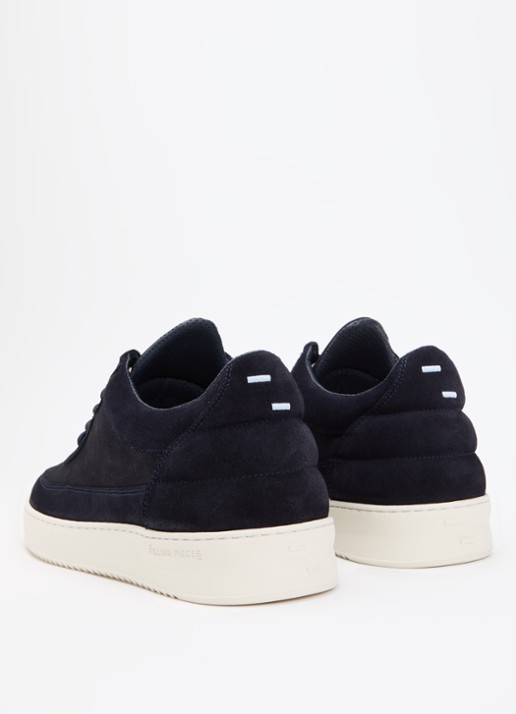 Filling Pieces Low Top sneaker van suède - achterkant 5 donkerblauw