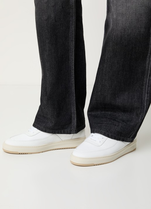 Filling Pieces Mondo Crumbs sneaker van leer - voorkant 3 wit