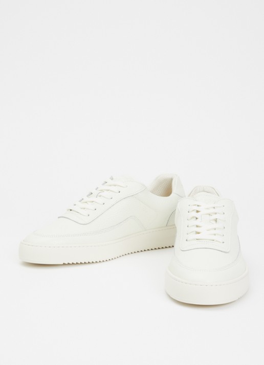 Filling Pieces Mondo Grain sneaker van leer - detail gebroken wit