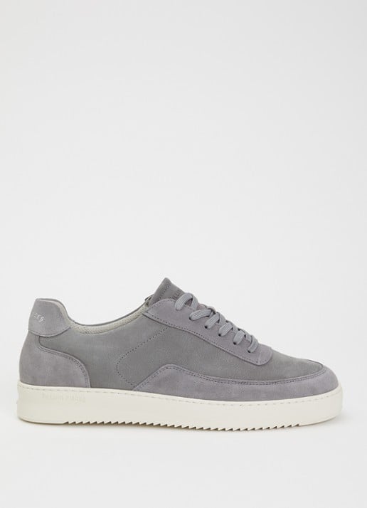 Filling Pieces Mondo Grain sneaker van suède - voorkant 5 grijs
