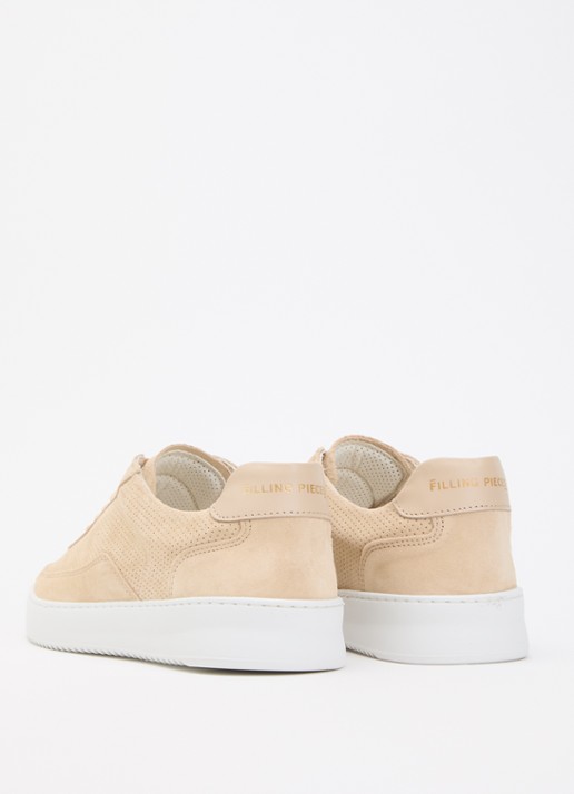 Filling Pieces Mondo Perforated sneaker van suède - achterkant 2 beige