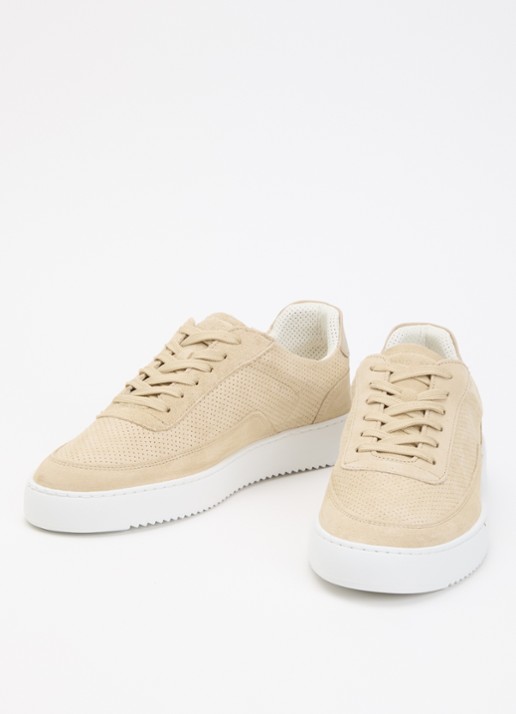 Filling Pieces Mondo Perforated sneaker van suède - detail 3 beige