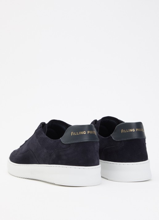 Filling Pieces Mondo Perforated sneaker van suède - achterkant 5 donkerblauw