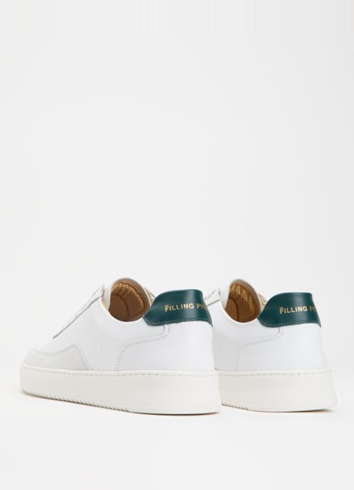 Filling Pieces Mondo sneaker van leer met suède details - achterkant 4 wit