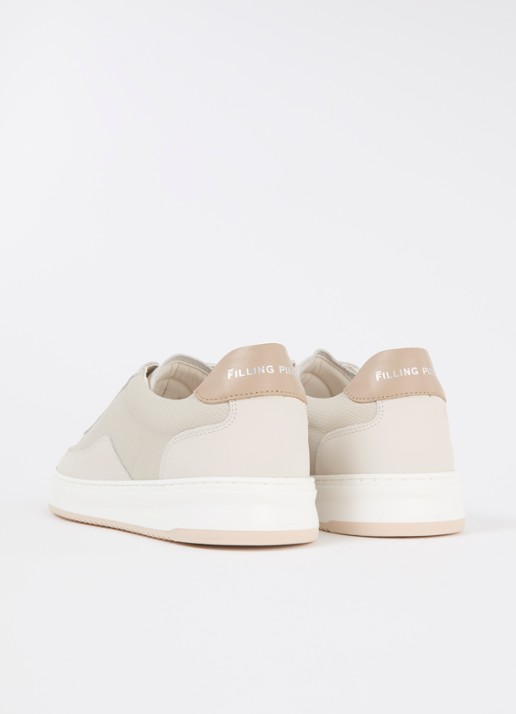 Filling Pieces Mondo Tech Crumbs sneaker van leer - achterkant 9 gebroken wit