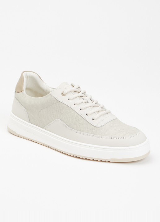 Filling Pieces Mondo Tech Crumbs sneaker van leer - voorkant 8 gebroken wit