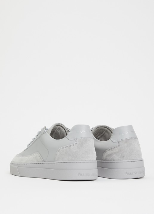 Filling Pieces Mondo Viera sneaker van leer met suède details - achterkant 4 grijs