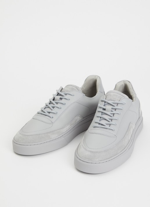 Filling Pieces Mondo Viera sneaker van leer met suède details - detail grijs