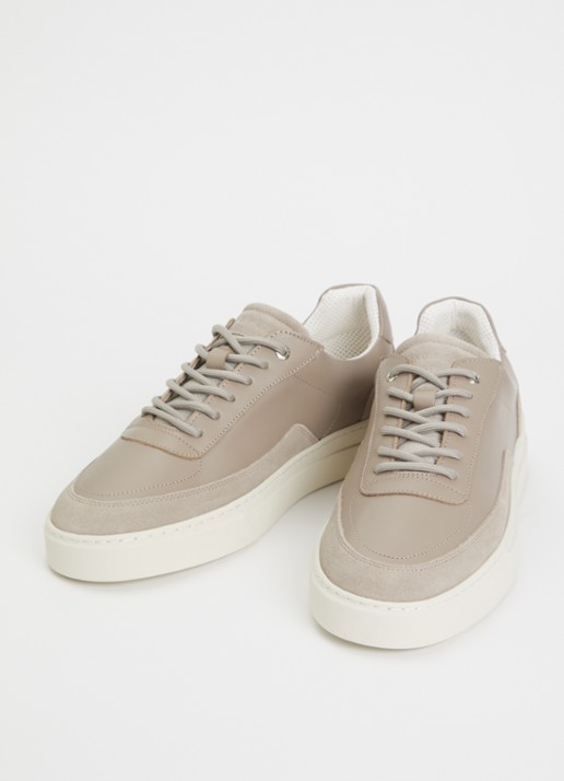Filling Pieces Mondo Viera sneaker van leer met suède details - detail 2 donkerbeige