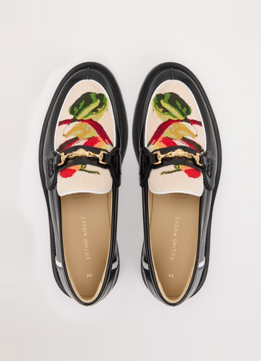Filling Pieces Pepper loafer van leer met borduring - detail 3 zwart