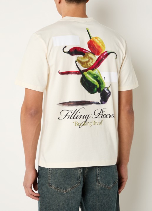 Filling Pieces Pepper T-shirt met logo- en backprint