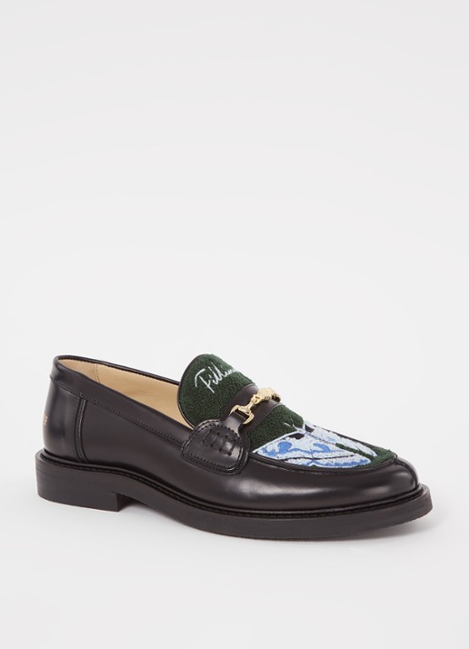 Filling Pieces Polido Microbes loafer van leer met print  - voorkant 6 zwart