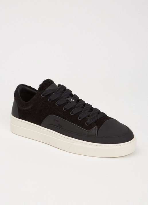 Filling Pieces Riviera Fuzz sneaker van suède - voorkant 4 zwart