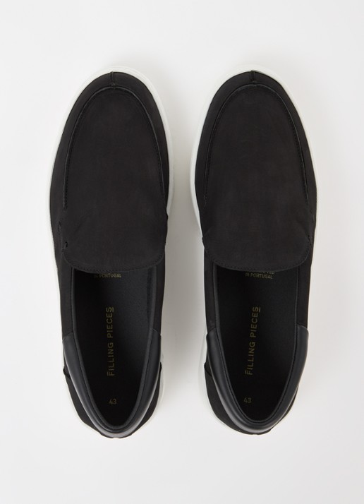 Filling Pieces Signature slip-on van nubuck - detail 5 zwart