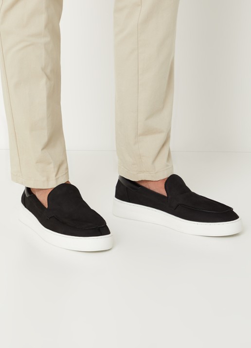 Filling Pieces Signature slip-on van nubuck - voorkant 2 zwart