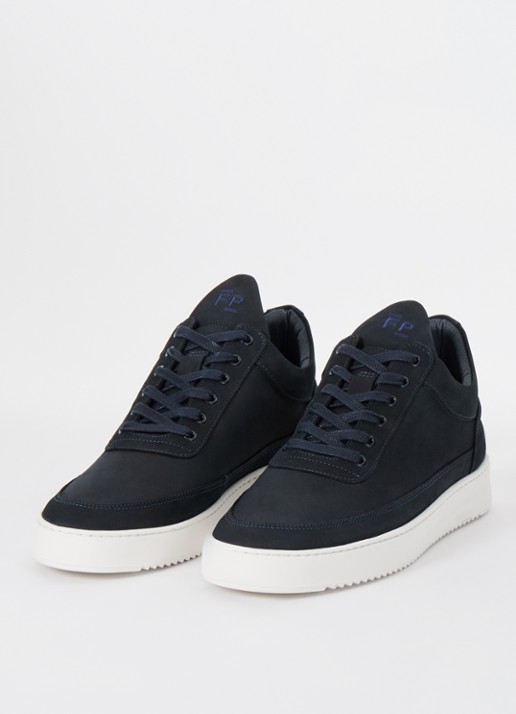 Filling Pieces Sneaker van nubuck - detail donkerblauw