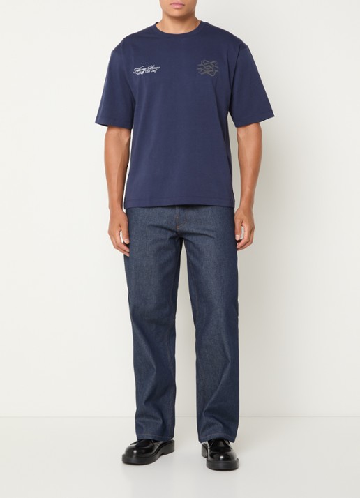 Filling Pieces Straight leg jeans met donkere wassing - voorkant 5 indigo