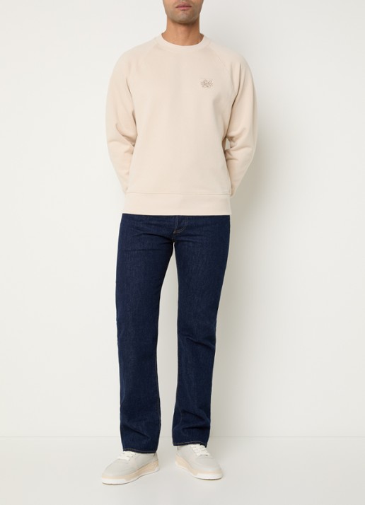 Filling Pieces Sweater met logoborduring - voorkant 2 creme