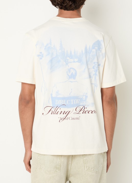 Filling Pieces T-shirt met logo- en backprint  - detail 3 gebroken wit