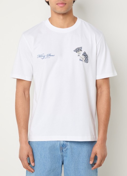 Filling Pieces T-shirt van katoen met logo- en backprint - achterkant 4 wit