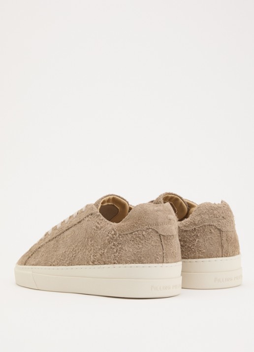 Filling Pieces Tiebreak Fuzz sneaker van  suède met structuur - achterkant donkerbeige