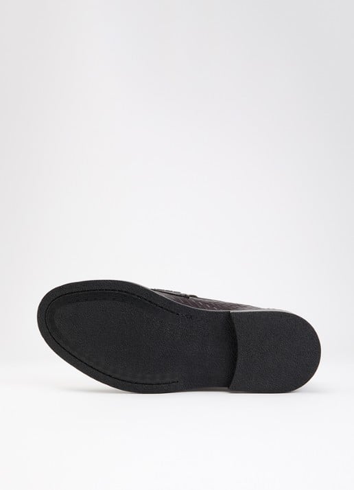 Filling Pieces Woven Twist loafer van leer met gevlochten detail - detail 4 chocoladebruin