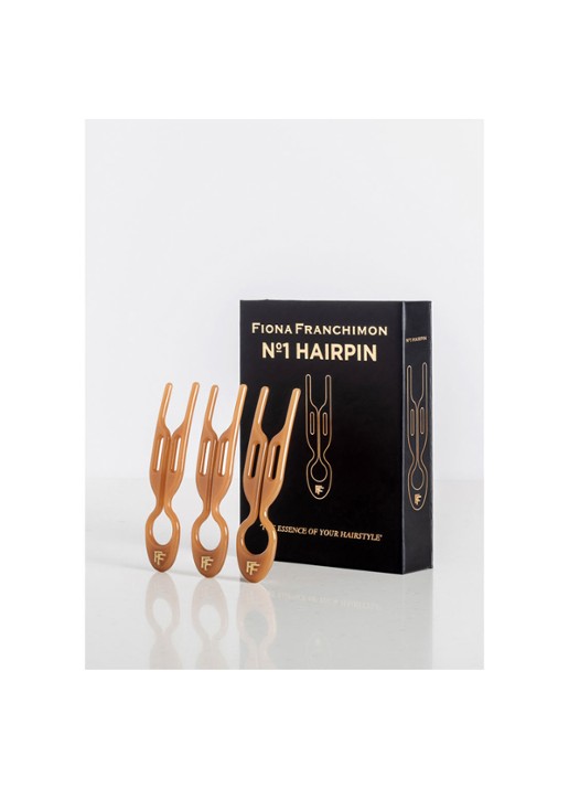 Fiona Franchimon Nº 1 Hairpin - haarpin set van 3  - detail 4 smooth caramel