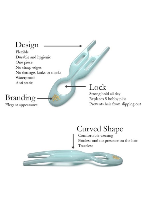 Fiona Franchimon Nº 1 Hairpin - haarpin set van 3  - detail 6 tantalizing blue