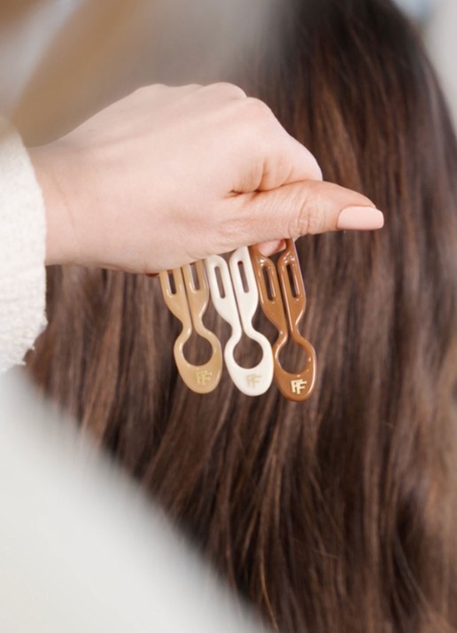 Fiona Franchimon Nº 1 Hairpin Milano Collection - haarpin set van 3  - detail 3 bruin