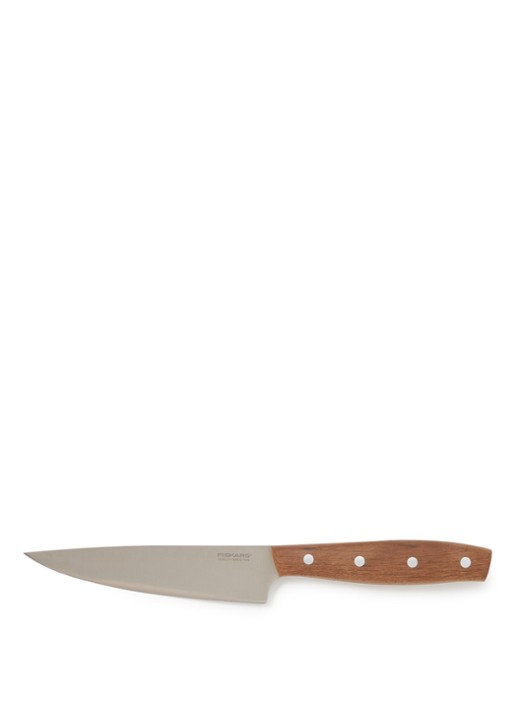 Fiskars Norr universeel mes 23,5 cm - voorkant bruin