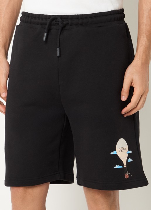 FLÂNEUR Aeronautique straight fit korte joggingbroek met logo
