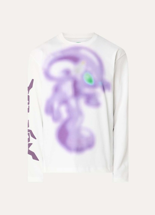 FLÂNEUR Alien longsleeve met print - voorkant 2 wit