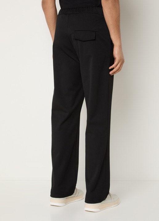 FLÂNEUR Atelier loose fit joggingbroek met logo en steekzakken - achterkant 3 zwart