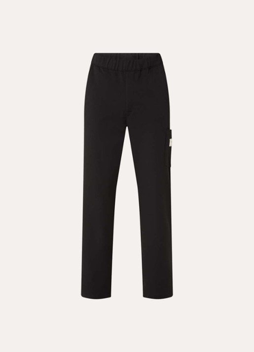 FLÂNEUR Atelier loose fit joggingbroek met logo en steekzakken - voorkant zwart