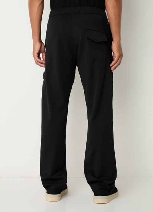 FLÂNEUR Atelier loose fit pantalon met opgestikte zak - achterkant 3 zwart