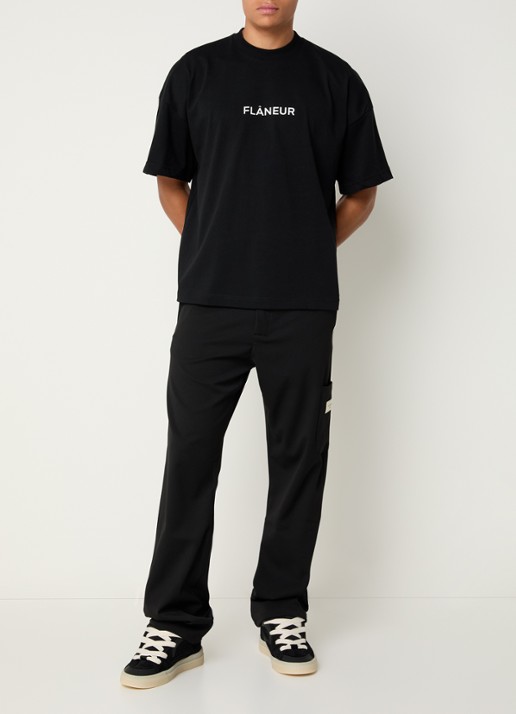 FLÂNEUR Atelier loose fit pantalon met opgestikte zak - voorkant 5 zwart