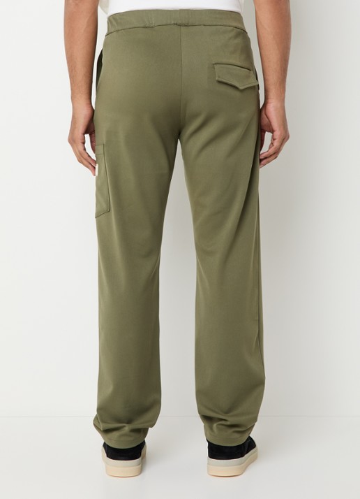 FLÂNEUR Atelier loose fit pantalon met opgestikte zak - achterkant legergroen