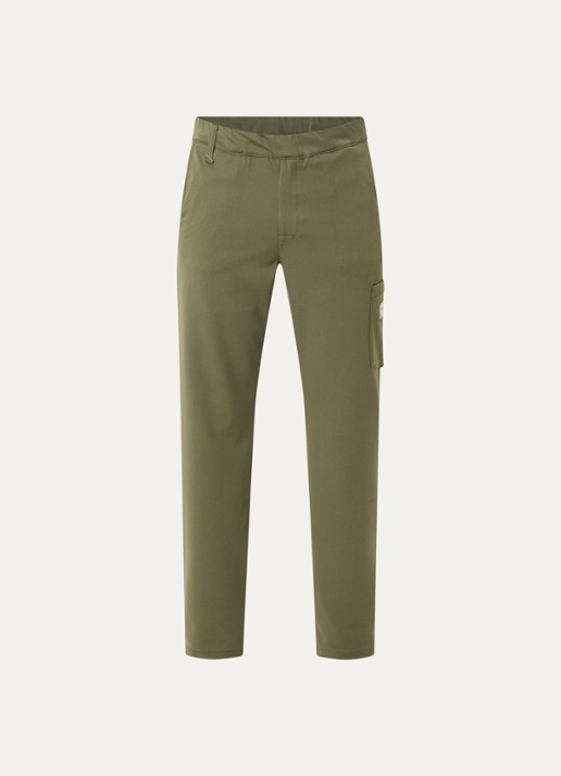 FLÂNEUR Atelier loose fit pantalon met opgestikte zak - voorkant 2 legergroen