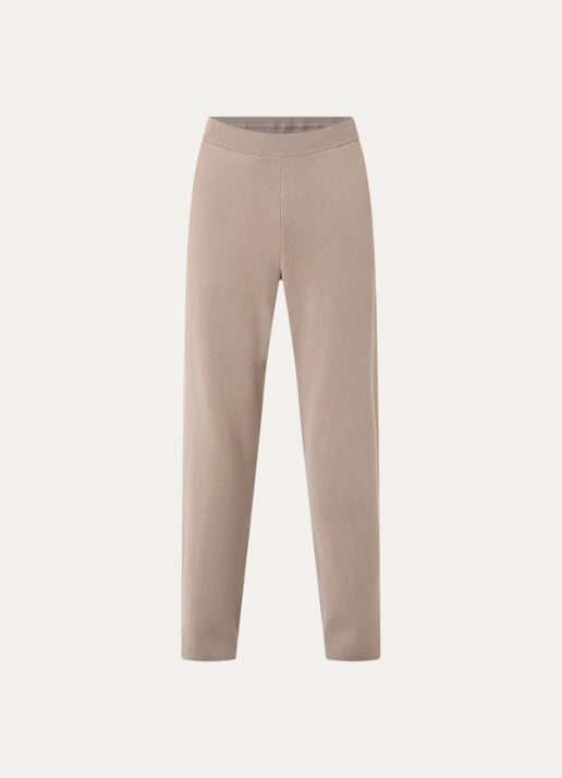 FLÂNEUR Atelier straight fit broek met logo en steekzakken - voorkant 4 taupe